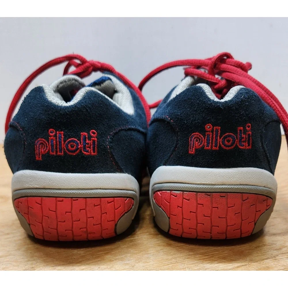 Piloti Prototipo Navy Blue Suede Red Driving Shoes Mens Sneakers Low Top